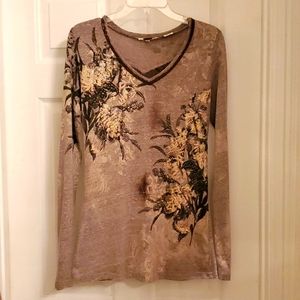 Miss Me Floral Lace Light Brown with patches of dark brown Large